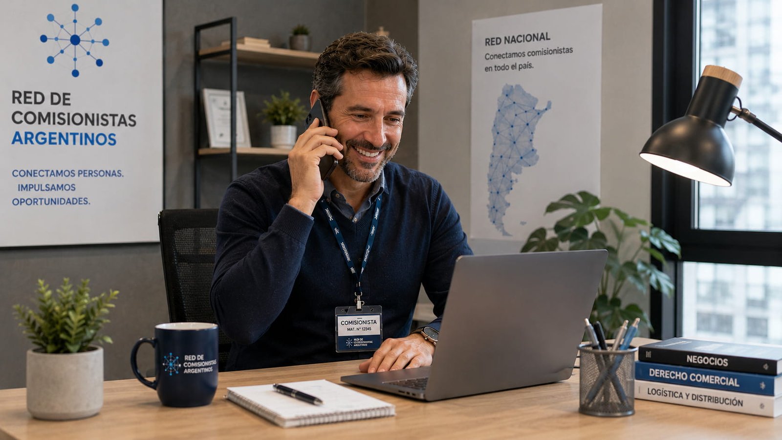 Comisionista atendiendo consultas de clientes