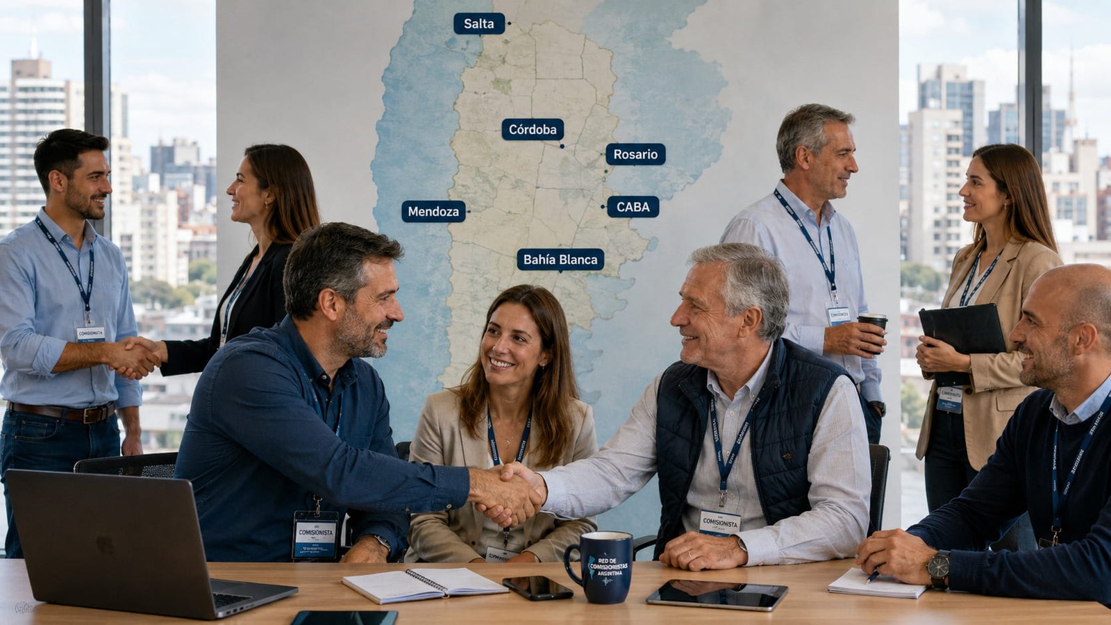 Comisionistas formando parte de una red profesional en Argentina