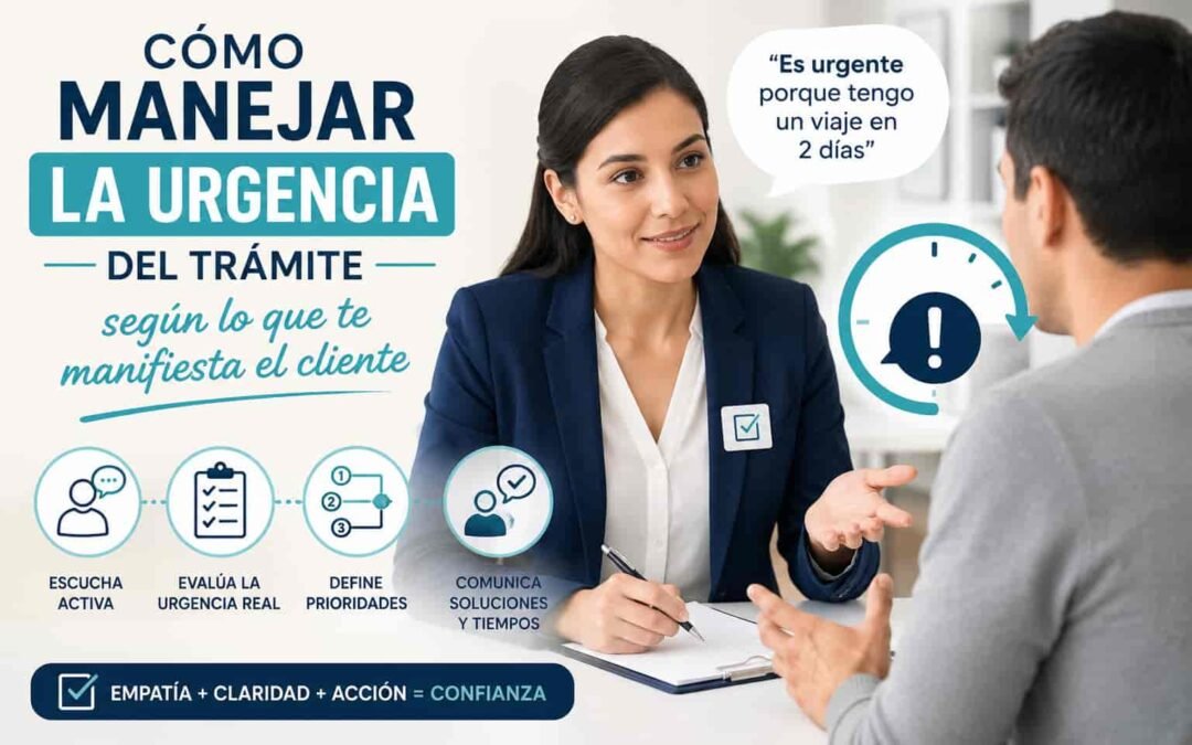 Cómo manejar la urgencia del trámite según lo que te manifiesta el cliente