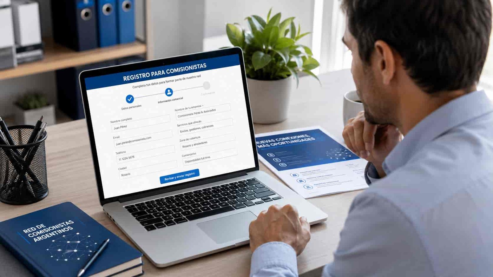 Completar correctamente el registro como comisionista