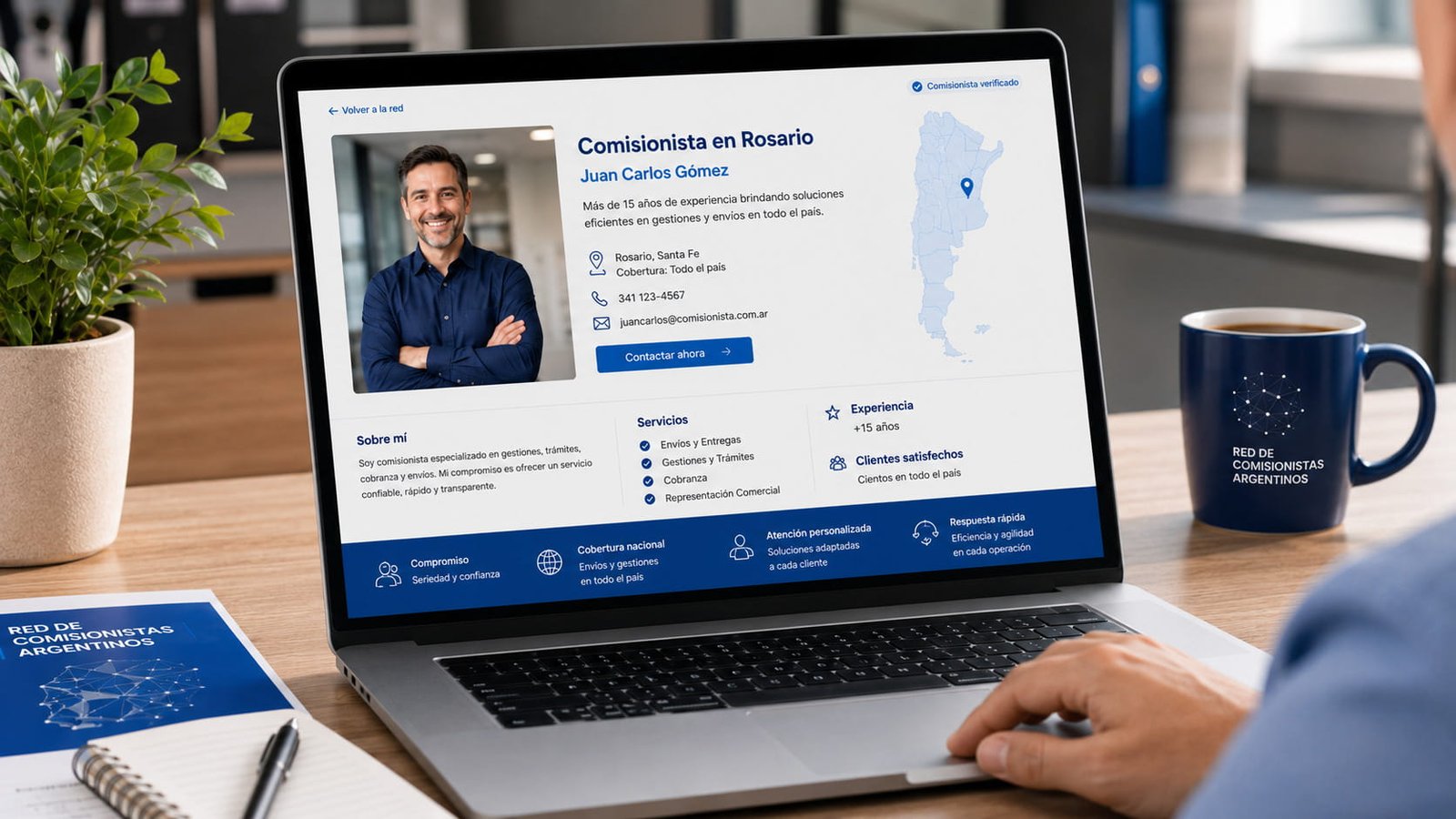 Perfil profesional de un comisionista con experiencia